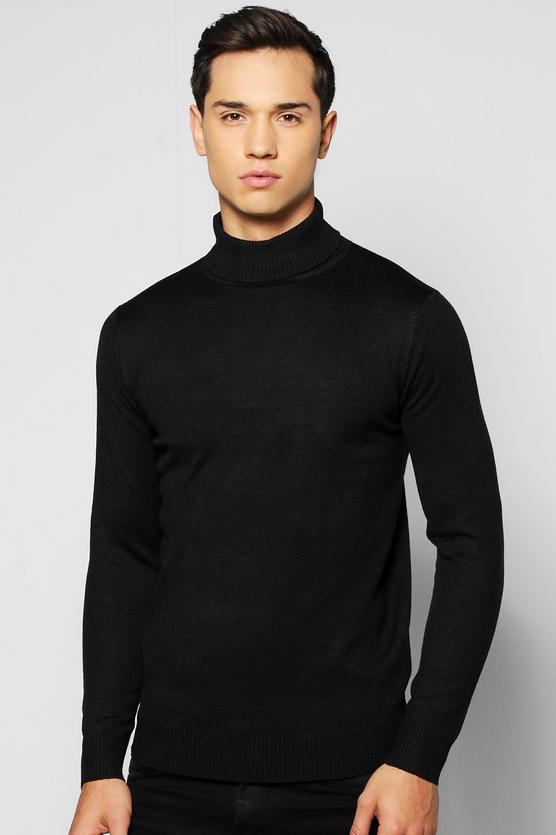 Fine Gauge Knitted Roll Neck Jumper